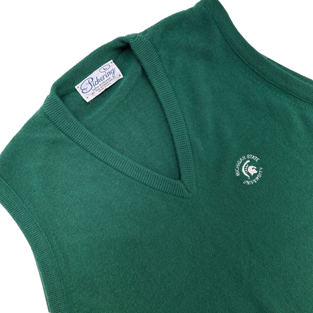 Michigan State Pickering Active Sportswear Sleeveless Vest Acrylic Mens L Green